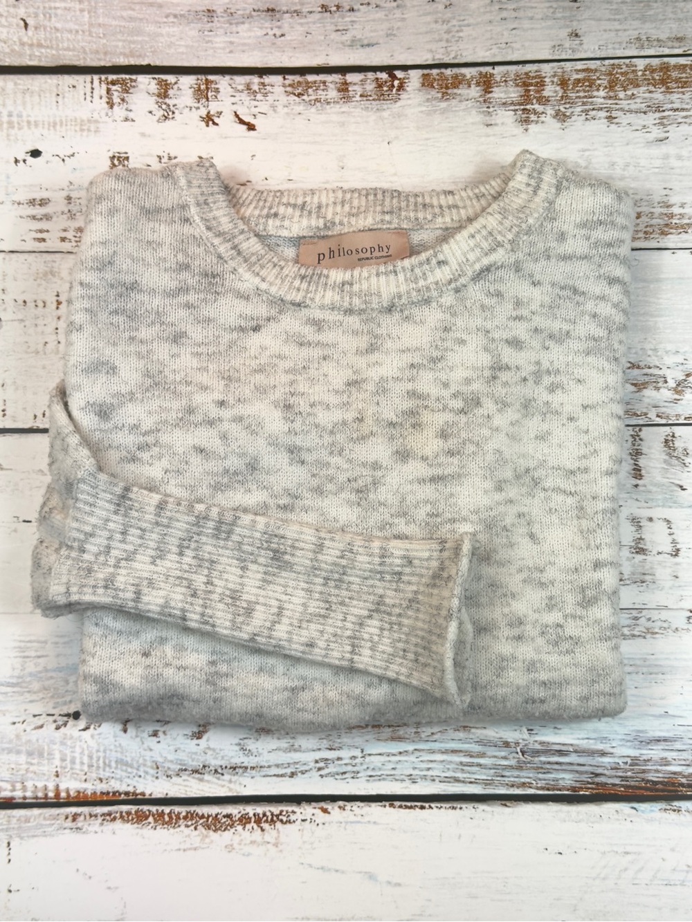 Philosophy Republic Marled Crewneck Sweater Grey Heather